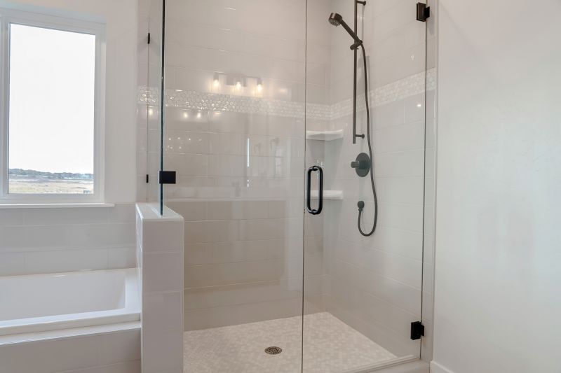 Open Shower with Black Frame