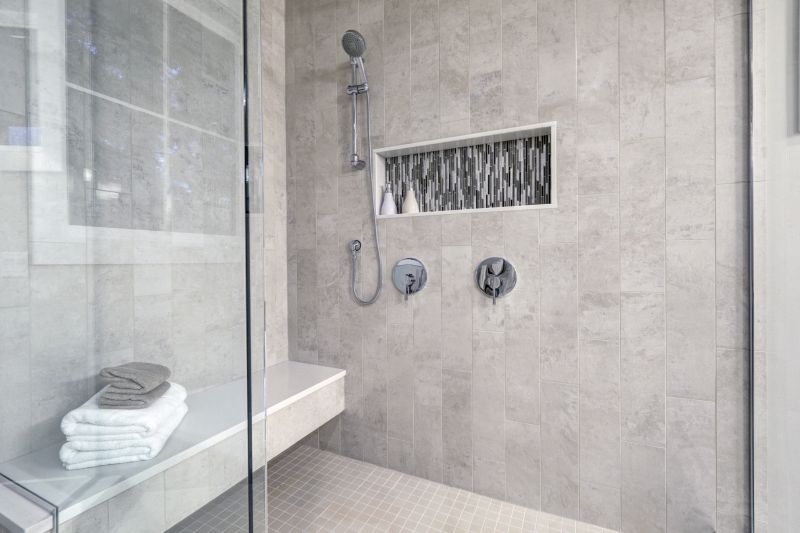 Shower with Built-in Recessed Shelves